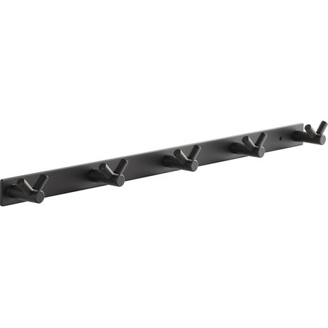 SOTECH Blackline CORA V schwarz pulverbeschichtet Hakenleiste 450 mm mit 5 Haken
