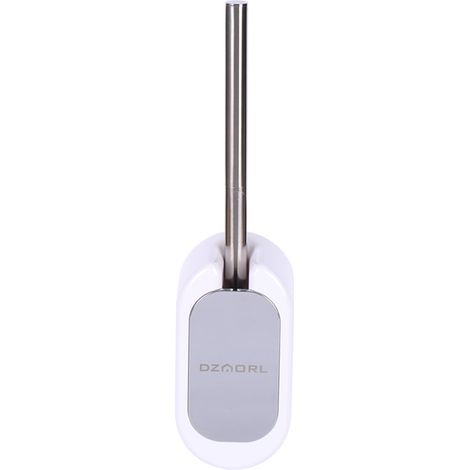 Ensemble brosse de toilette murale et support, brosse de toilette en acier inoxydable（Blanc） (1/5)