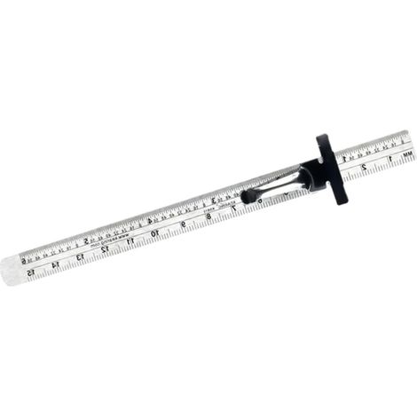 Règle Droite en Métal Clip, 15cm, Argenté, Graduations  Outil de Mesure pour Bricolage et Patchwork, Format Poche, Graduations Gravées en Permanence (1/5)