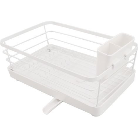 Égouttoir à vaisselle moderne grande capacité, résistant à la rouille et peu encombrant, avec bac d'égouttage pour plan de travail de cuisine, 39,5 x 23,5 x 14,5 cm / 15,6 x 9,3 x 5,7 pouces (1/5)