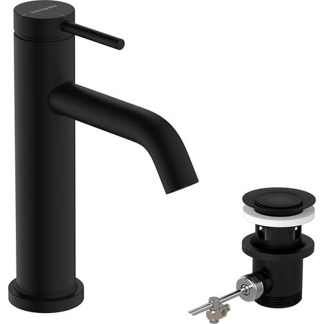 Hansgrohe Tecturis S - Waschtischarmatur mit Ablaufgarnitur, CoolStart, EcoSmart, schwarz matt 73314670 (1/5)