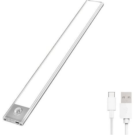 AGE Lampe de Placard LED, Portables Lampe Automatique d'Armoire, Lampe Détection de Mouvement, Magnétiques Réglette LED de Chargement USB Sans Fil, adaptées Armoires, Cuisines, Escaliers, Couloirs…(60 (1/5)