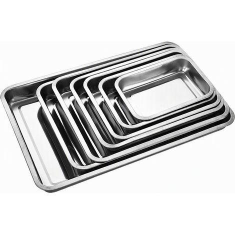 Plateau en inox 410 magnétique, 5 mm, 32 x 22 x 4,8 cm