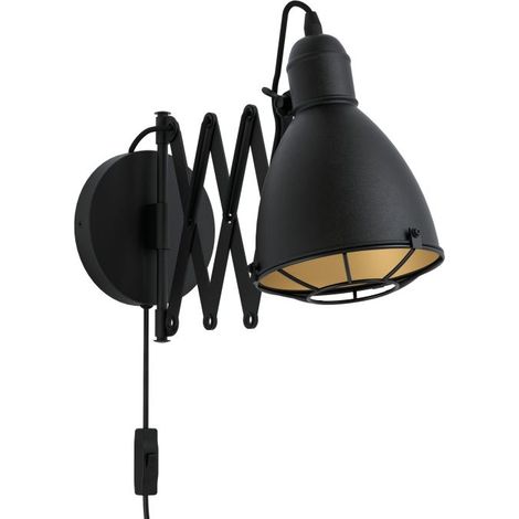 Eglo Wandleuchte Treburley E27 schwarz-gold Stahl (1/2)