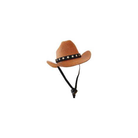 Chapeau décoratif pour chien avec étoiles et bande en velours, taille M, couleur marron (1/4)