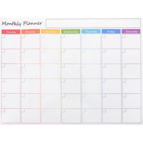 Tableau magnétique effaçable à sec pour réfrigérateur, calendrier mensuel-43x33CM