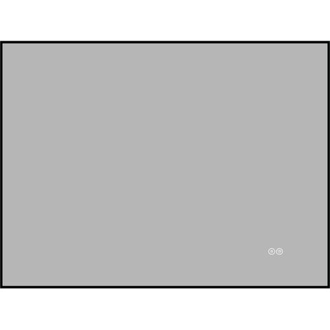LED-Badezimmerspiegel 70x90 cm mit Aluminiumrahmen, beschlagfrei, 3 Lichtfarben, dimmbar (1/5)