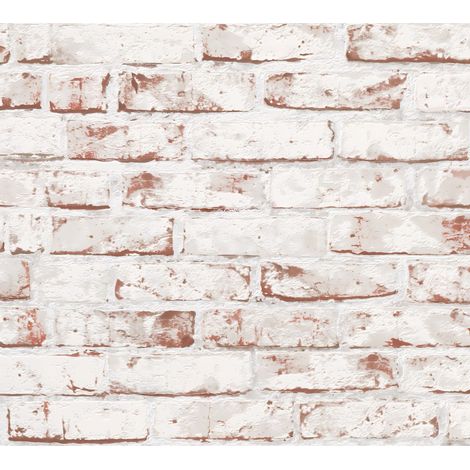 Empapelado aspecto piedra azulejos Profhome 907813 papel pintado no tejido liso con dibujo naturaleza mate rojo marrón 5,33 m2