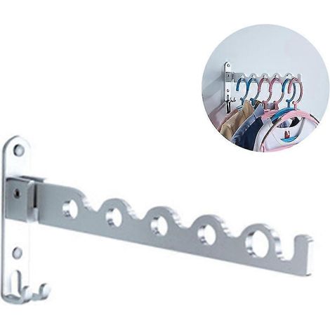 Cintre mural pour linge de buanderie-Silver (1/5)