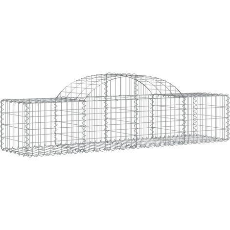 Maison Exclusive - Gabione mit Hochbogen 200x50x40/60 cm Verzinkt