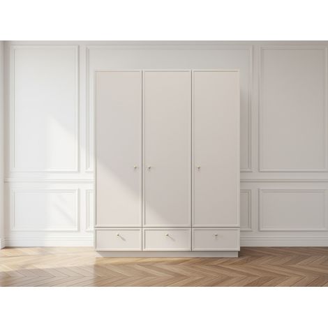 BOBOCHIC - Armoire 3 portes 3 tiroirs 150 cm LORINA