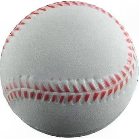 Boule en mousse blanche anti-stress, motif baseball - Soulagement de tension, balle souple pour mains, design sportif, relaxation quotidienne (1/5)