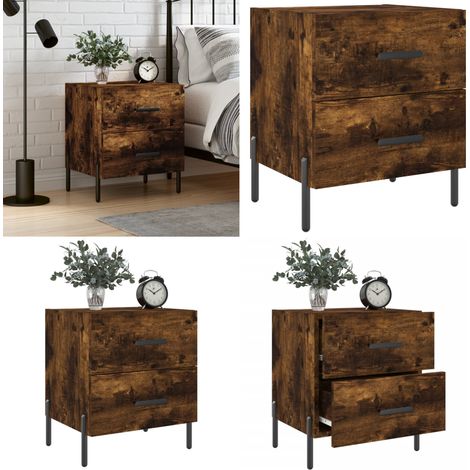 Table de chevet chêne fumé 40x35x47,5 cm bois d’ingénierie - Table De Chevet - Meuble De Chambre - Armoire De Chevet - Commode - Design Moderne - Home & Living (1/5)