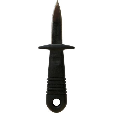 1 Couteau à huîtres, Lame inox 5,8 cm, Manche noir, Pour dégustation et fêtes (1/5)