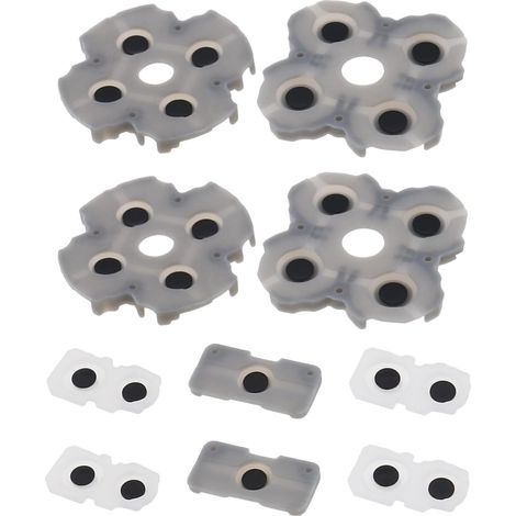 Lot de 2 coussinets conducteurs en silicone pour boutons de manette L1R1 - Pièce de rechange compatible avec manette PS5 - Gris (1/5)