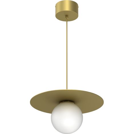 Suspension décorative dorée et blanche boule 1xE27 15W Luminex Flat (1/2)