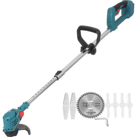 Tondeuse à Gazon électrique sans Fil 450W Tondeuse à Gazon Mauvaises Herbes Longueur de Brosse Coupe réglable Outils de Jardin (Color : Not Bilateral Wheel, Size : Q) (1/5)
