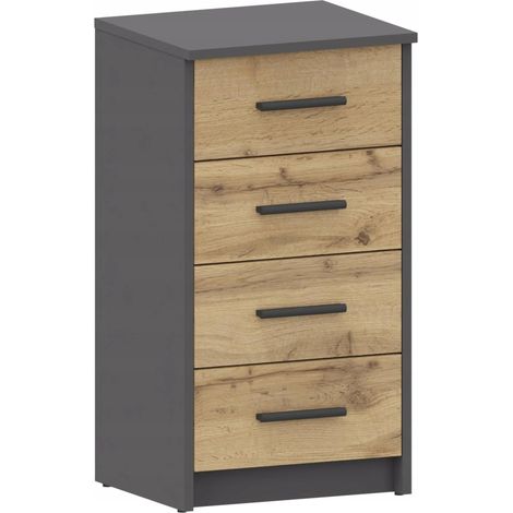 Cassettiera BODO 4S ANTRACITE-WOTAN 4 cassetti 40cm ripiano UFC