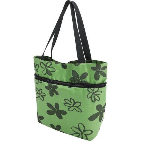 Green Folding Grocery Trolley with Wheels, Oxford Cloth Package (1/5)