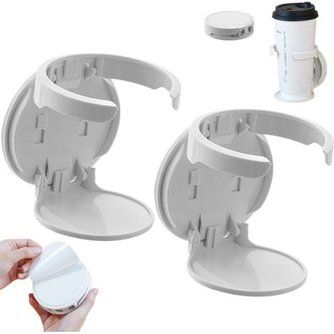 Lot de 2 porte-gobelets - Porte-gobelet pliable - Porte-bouteille pliable pour voiture - Porte-gobelet mural - Porte-gobelet de bureau - Porte-gobelet réglable - Porte-gobelet pour camping-car - Porte (1/5)