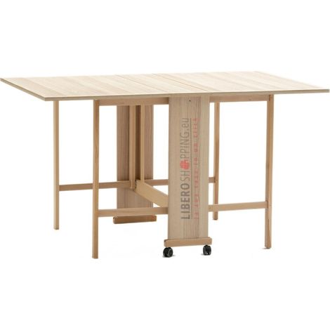 Tavolo richiudibile legno formica con ruote 140x90 cm GIORGIA Rovere (1/4)