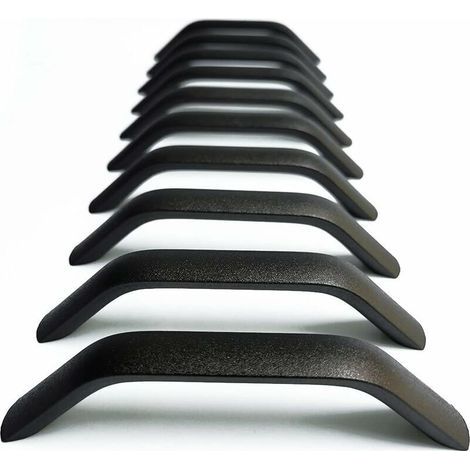 Set of 10 furniture handles, 128 mm – Matte black stainless steel – Easy installation with M4 screws – For cabinets and drawers (1/5)