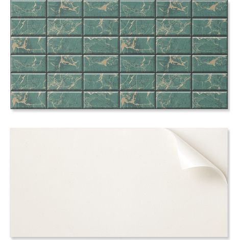 Azulejos de vinilo para pared, decoraci贸n para oficina, dise帽o de m谩rmol, 10x40x20 cm.