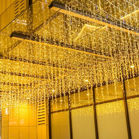 5 x 0,8 m, 216 LED-Lichterketten, Karneval, Hochzeit, Außen- und Innengartenbeleuchtung – RW, Innenmöbel-Dekoration, Weihnachtsdekoration, Lichterketten (1/5)