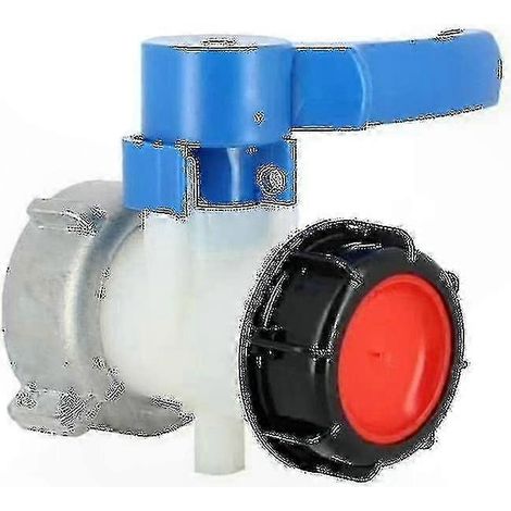 Soupape papillon à écrou flottant en aluminium pour cuve IBC 1000L, raccord femelle S75x6 et sortie S60x6, vanne industrielle robuste, connexion standard réservoir, accessoire fiable pour transfert de (1/2)