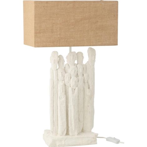 Lampe à Poser en Résine "Figurine" 58cm Blanc (1/3)