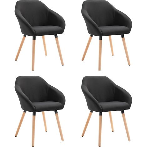 Maison Exclusive - Esszimmerstühle 4 Stk. Schwarz Stoff (1/5)