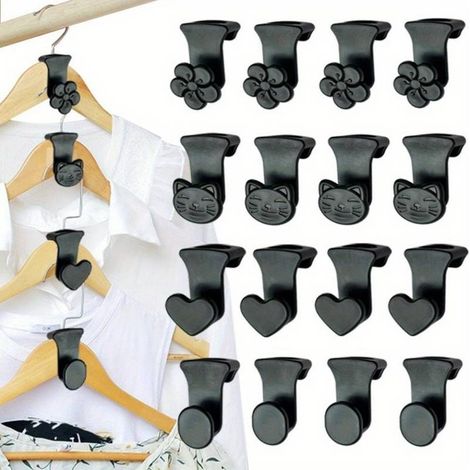 Crochets de suspension en cascade peu encombrants, connecteurs en forme de cœur, pour une organisation optimale de votre dressing, compatibles avec tous les cintres. (1/5)