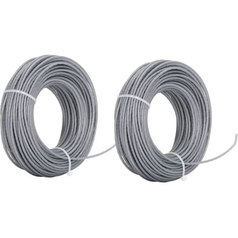Paquete de 2 carretes de repuesto para desbrozadoras, 24 m, nailon de 2,0 mm, gris, para Bosch Art 24 27 30 36, para rellenar todos los carretes de desbrozadora actuales. (1/5)