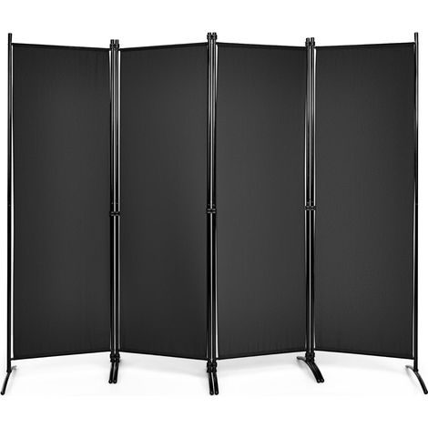Paravento pieghevole 220 x 173 cm design compatto stile moderno ferro nero 200020001