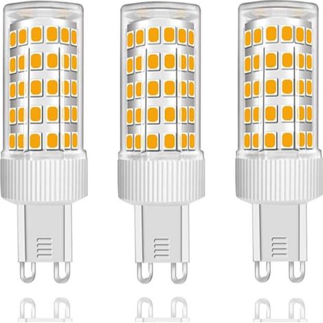 Lot de 3 ampoules LED G9 10 W équivalent à 150 W halogène, 86 LED, 1000 lm, angle d'éclairage de 360°, ultra-lumineuses, AC 220-240 V, non dimmables, blanc chaud 3000 K (1/5)