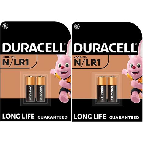 4 piles Duracell N/LR1 E90 (2 ampoules de 2 batteries) 4