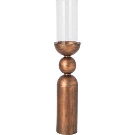 Photophore sur Pied en Métal "Damien" 68cm Bronze (1/3)