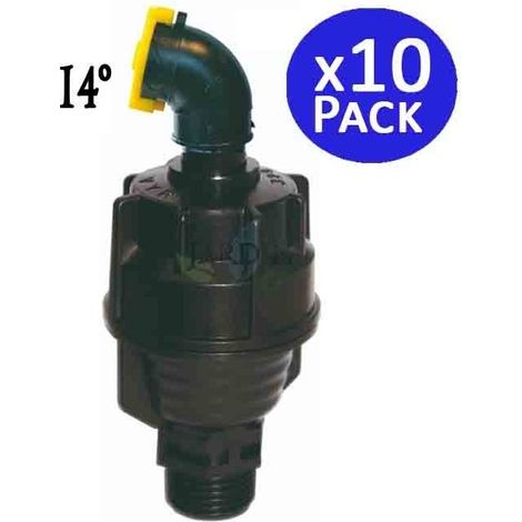 Lot de 10 Arroseur agricole circulaire arrosage 1/2'' angle 14º, portée 8 à 10 mètres