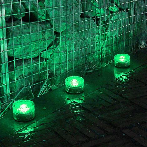 Set mit 4 intelligenten, solarbetriebenen Bodeneinbauleuchten für Flure, Parks, Gärten, Balkone und Hotels – Grün (1/4)