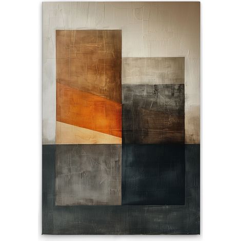 Leinwandbild Block Art Flächen M1-No.52239 - Kunstdruck auf Leinwand in Beige Orange - Wandbild 30 x 45 cm (1/5)