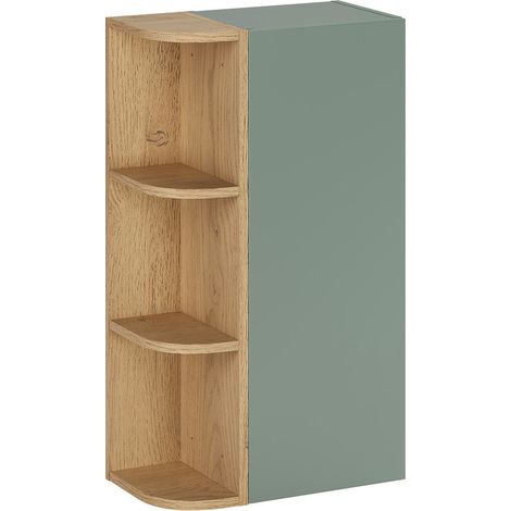 Oria Armario 3 huecos redondos Verde mate (1/3)