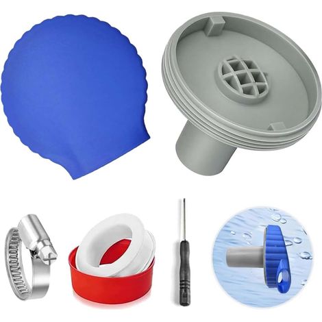 Ugello di ingresso piscina da 32 mm, ugello di uscita piscina con accessori di collegamento, ugello per piscina da 32 mm, ugello per piscina regolabile, per ugelli per piscine Intex Bestway