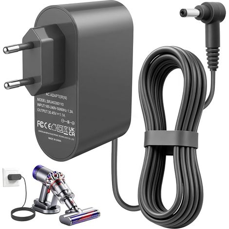 30,45 V 1,1 A Ladegerät für Dyson Akku-Staubsauger V10, V11, V12, V15, Schnelllade-Netzteil mit Sicherheitsschutz für Dyson Staubsauger SV12, SV14, SV15, SV16, SV20, SV22, 1,8 m Kabel (1/5)