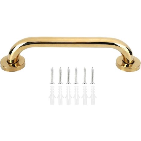 ZPSHYD 30cm Barre D'appui de Douche en Acier Inoxydable Or,Poignée de Soutien de Sécurité de Douche pour Offrez Une Expérience de Bain Confortable (1/5)
