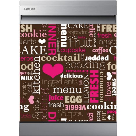 Stickers Lave vaisselle - Cuisine - 60x60 cm - Adhésif BRILLANT (1/2)