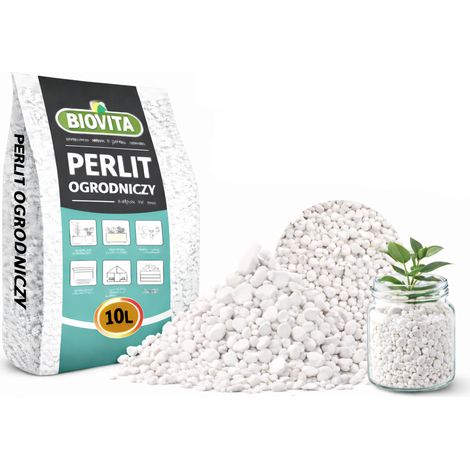 Perlite de jardin Biovita pour ameublir la terre, blanche, 2-6 mm, 10 L