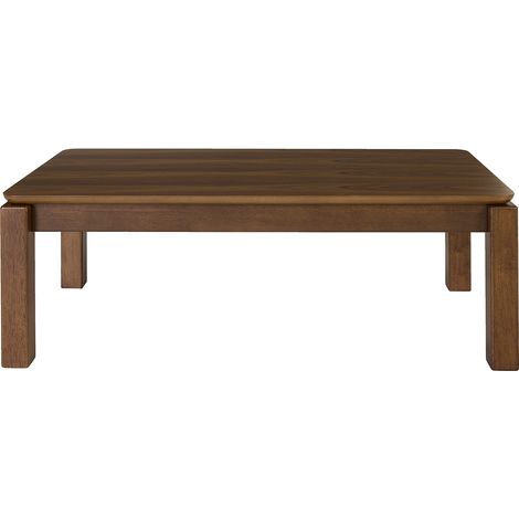 Tischplatte rechteckig aus dunkel gebeiztem Holz Nussbaum L120 cm RAYA