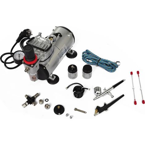 Kit de compresseur d'aérographe avec 2 pistolets (1/5)