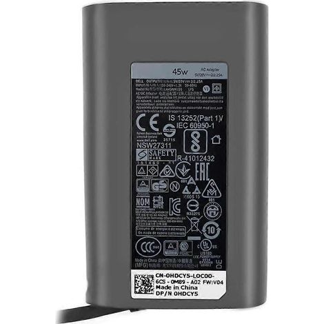 Compatible avec un adaptateur secteur 45 W 19,5 V, cordon d'alimentation 3 broches de type C (C6) PD2.1 (1/5)