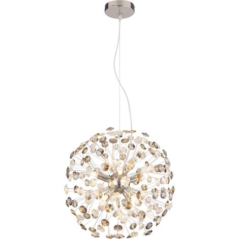 Globo - lampada a sospensione - KATRINA - cromo - vetro - Ø 40cm